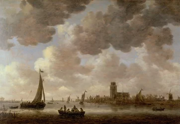 Vista de Dordrecht río abajo desde la Grote Kerk, 1647